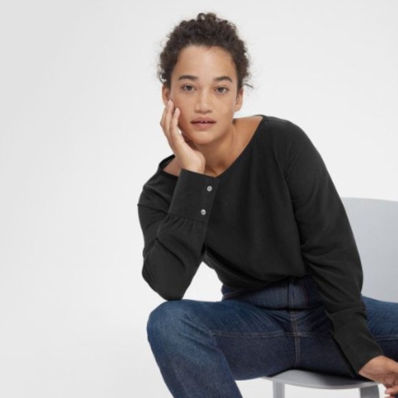 Everlane The Clean Silk Boatneck Blouse nwt - Picture 1 of 13